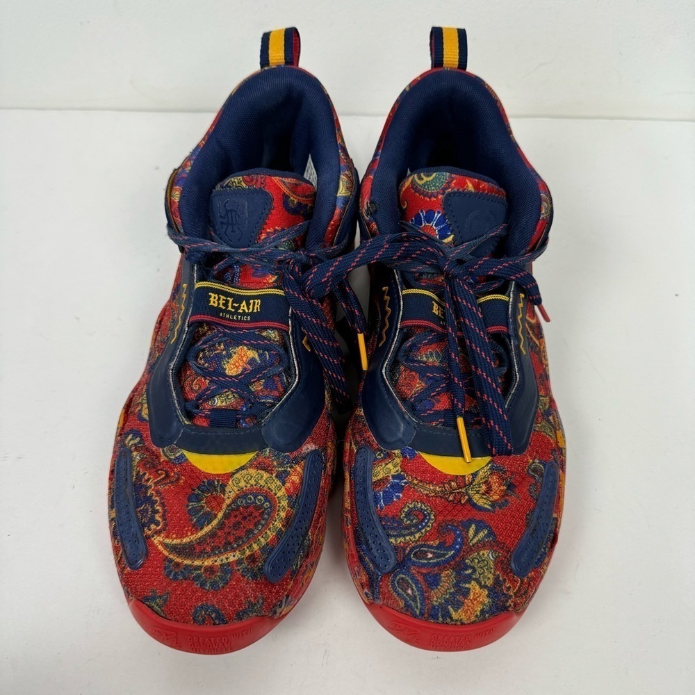 Adidas D.O.N. Issue #3 Bel-Air Athletics Prep School Red Blue Colorway Sneakers - Picture 3 of 10